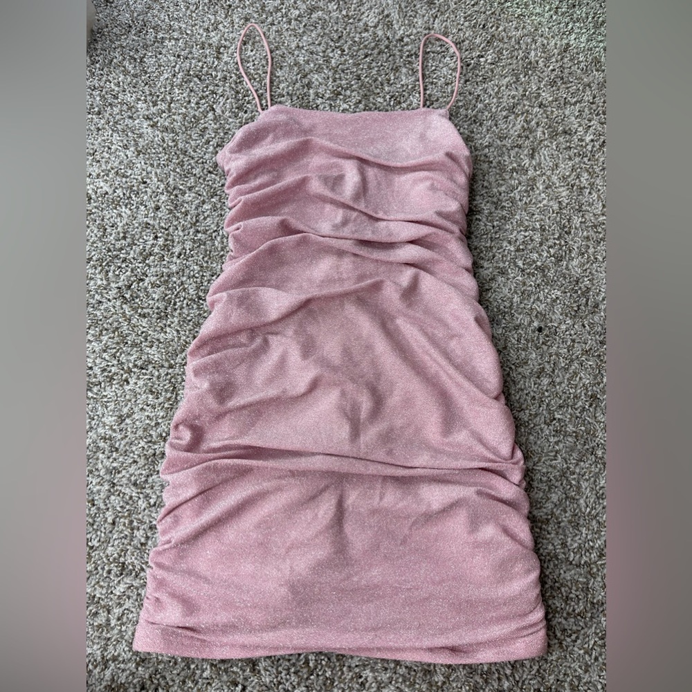 Shein mini pink shimmer dress